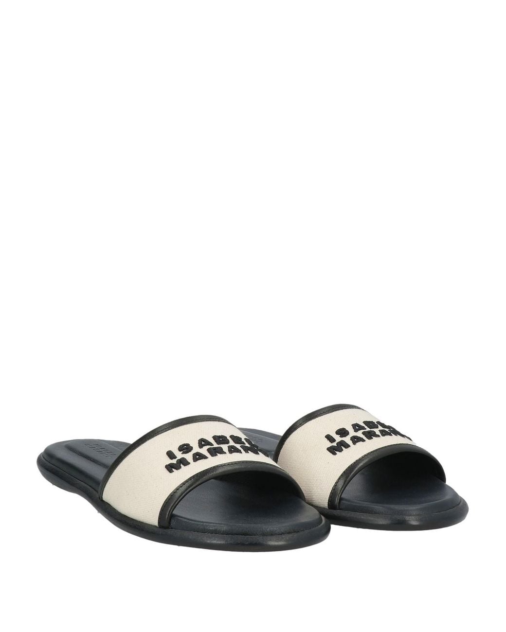 Isabel Marant Brown Two-Tone Canvas Slippers