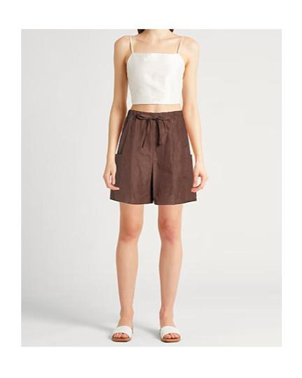 Max Mara Brown Lace-Up Bermuda Shorts