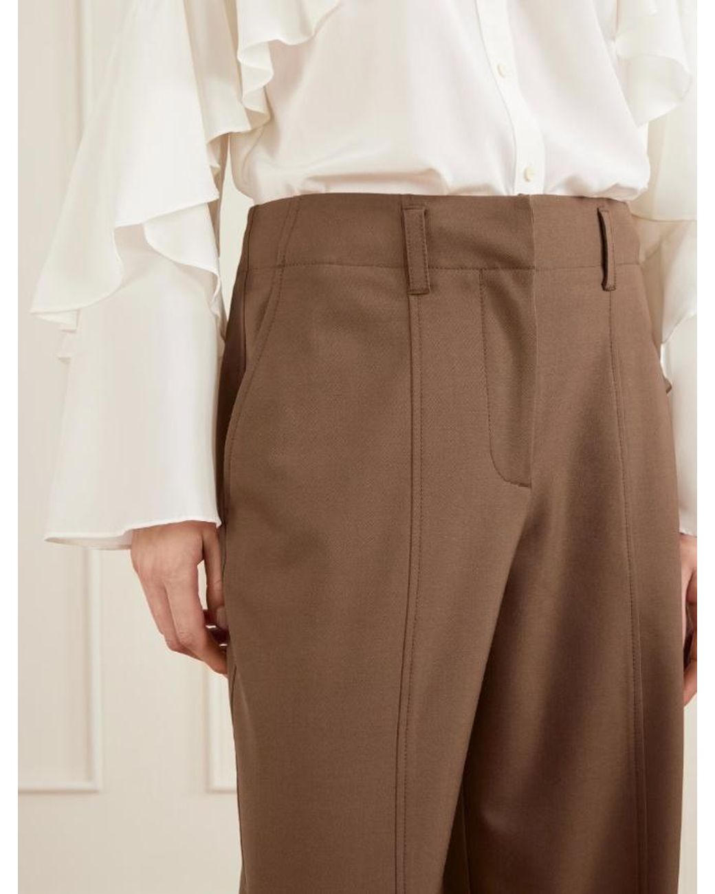Ulla Johnson Brown Pleated Casual Pants