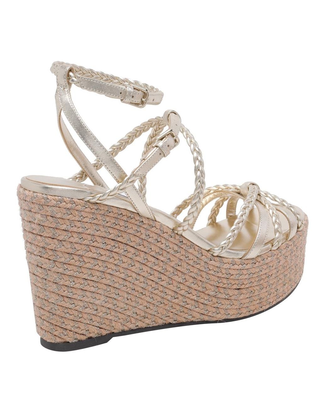 Jimmy Choo Metallic Nyra Braided Platform Heeled Sandals