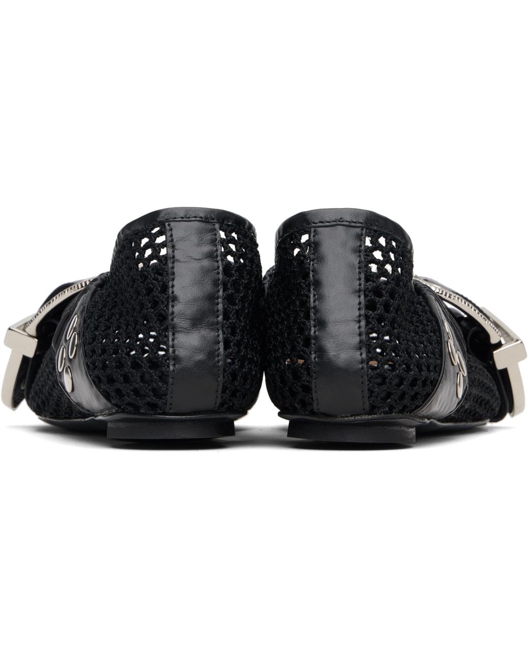 Toga Black Mesh Ballet Flats