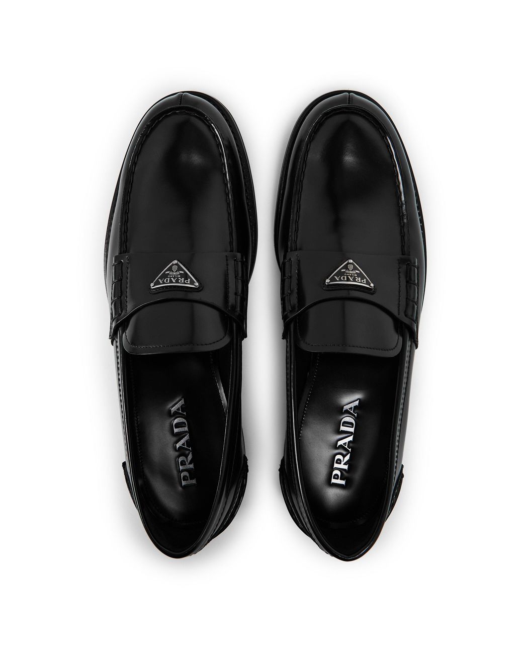 Prada Black Glossy Calfskin Loafers for men