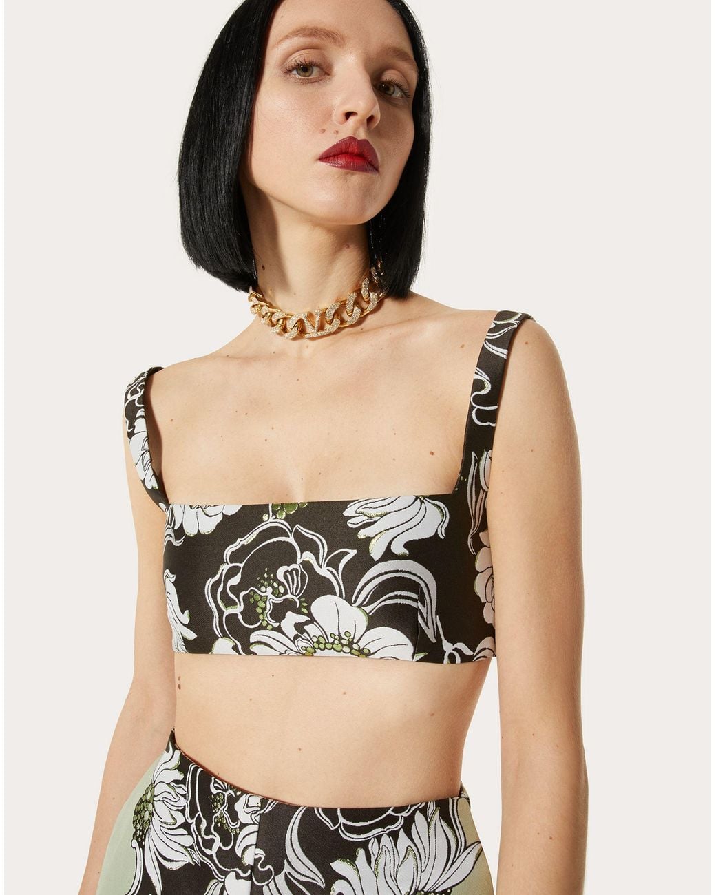 Valentino Gray Printed Pattern Suspender Underwear