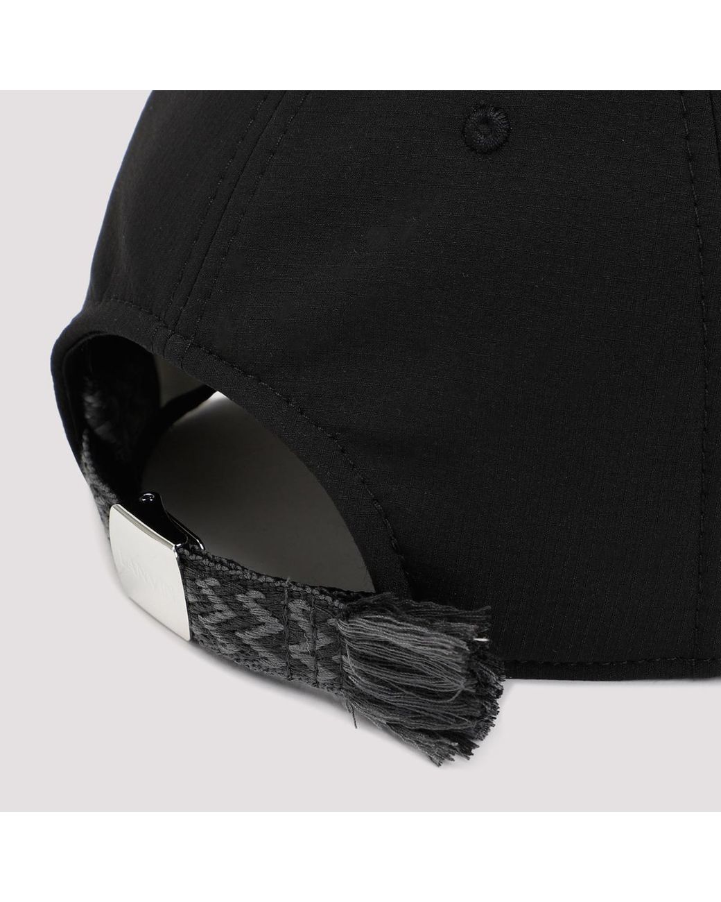 Lanvin Black Logo-Embroidered Cap for men