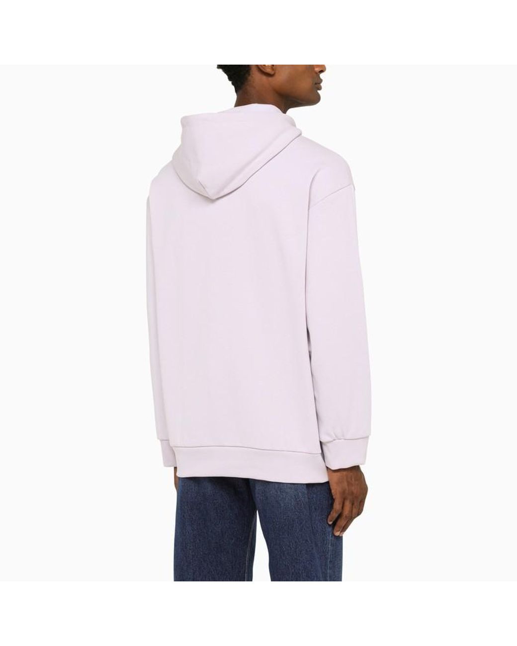 A.P.C. Gray Logo Printed Drawstring Hoodie for men