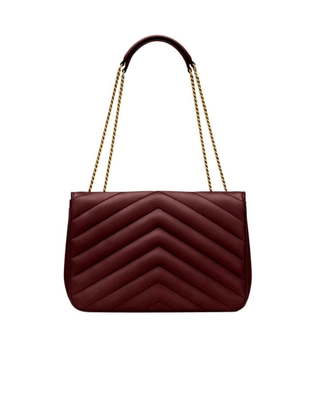 Saint Laurent Red Loulou Foldover Top Large Shoulder Bag
