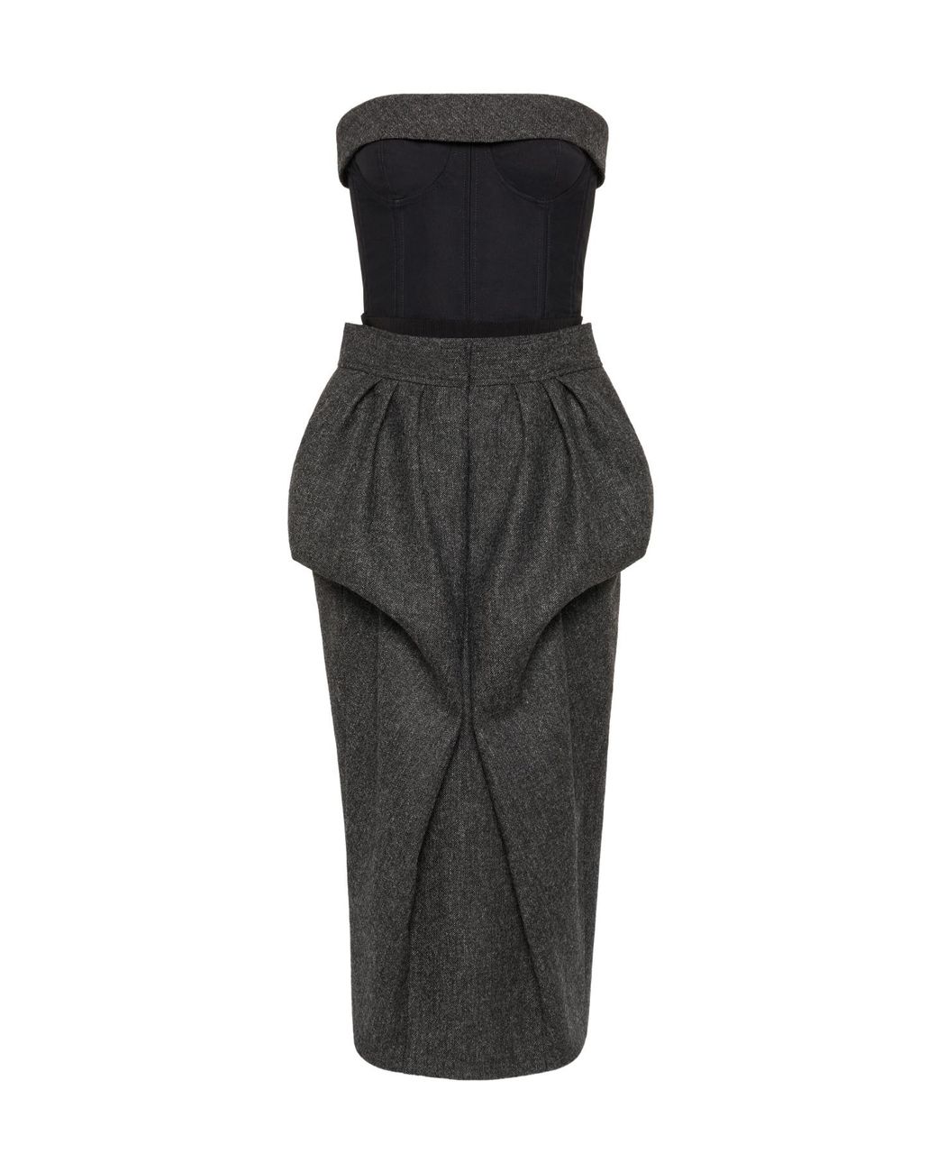 Maison Margiela Black Wool Bustier Dress