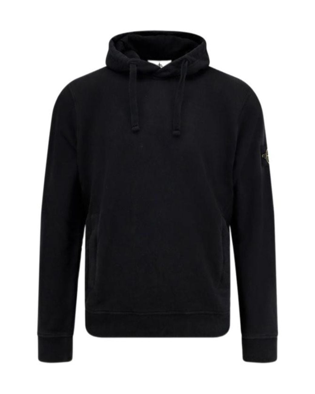 Stone Island Blue Logo Patch Drawstring Hoodie for men