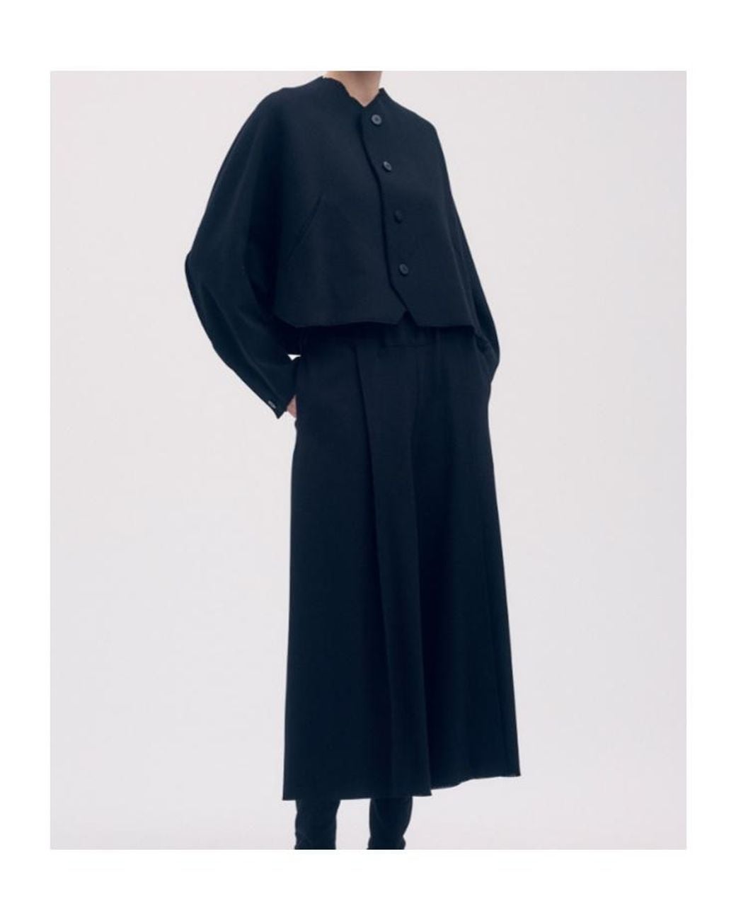 Issey Miyake Black V-Neck Buttoned Cardigan