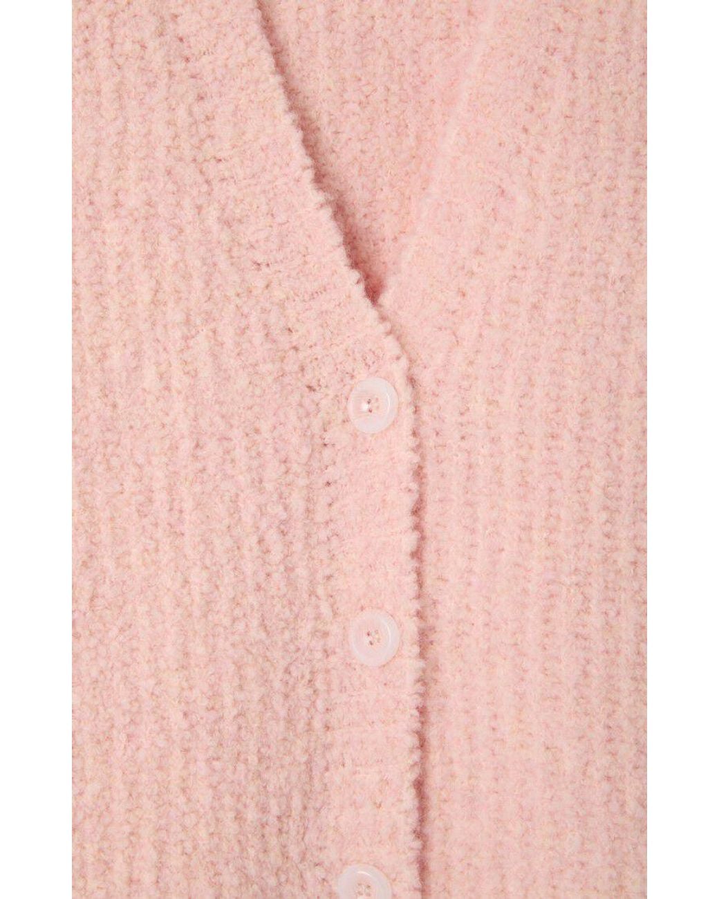 American Vintage Pink Textured Button Knit Vest