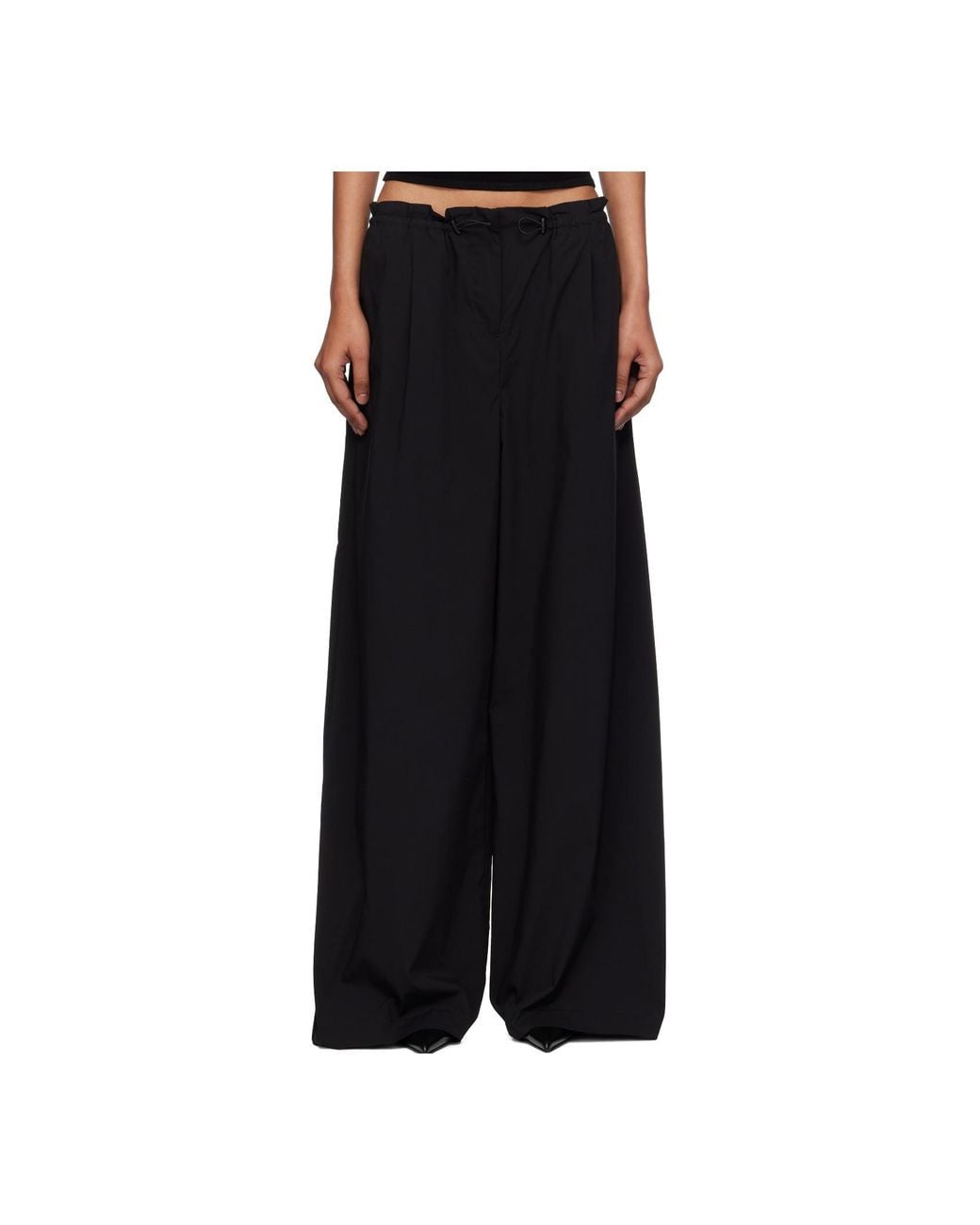 St. Agni Black Small Paper Bag Waist Casual Pants