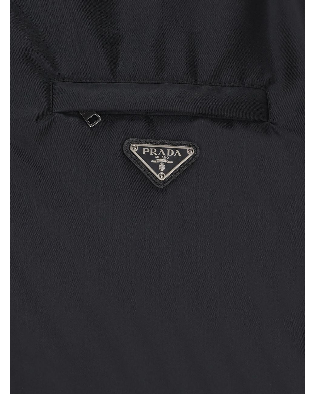 Prada Black Reversible Gabardine And Shearling Jacket
