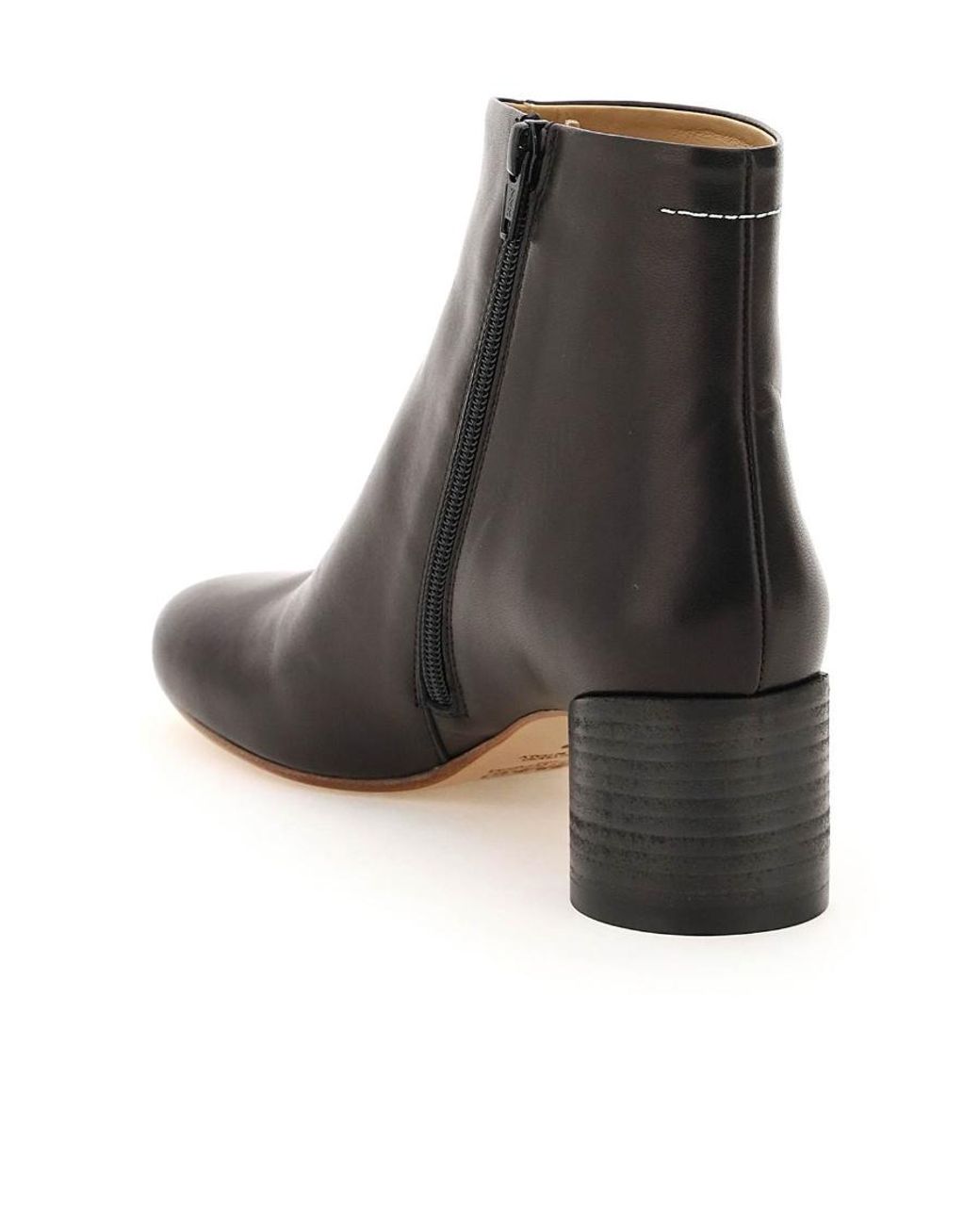 MM6 by Maison Margiela Black Square Toe Ankle Boots