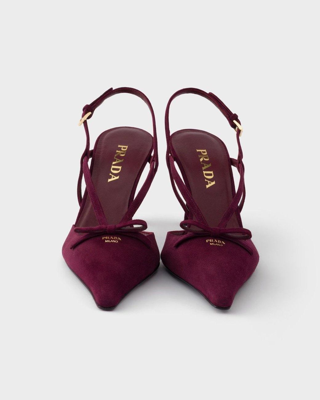 Prada Purple Suede Slingback Pumps