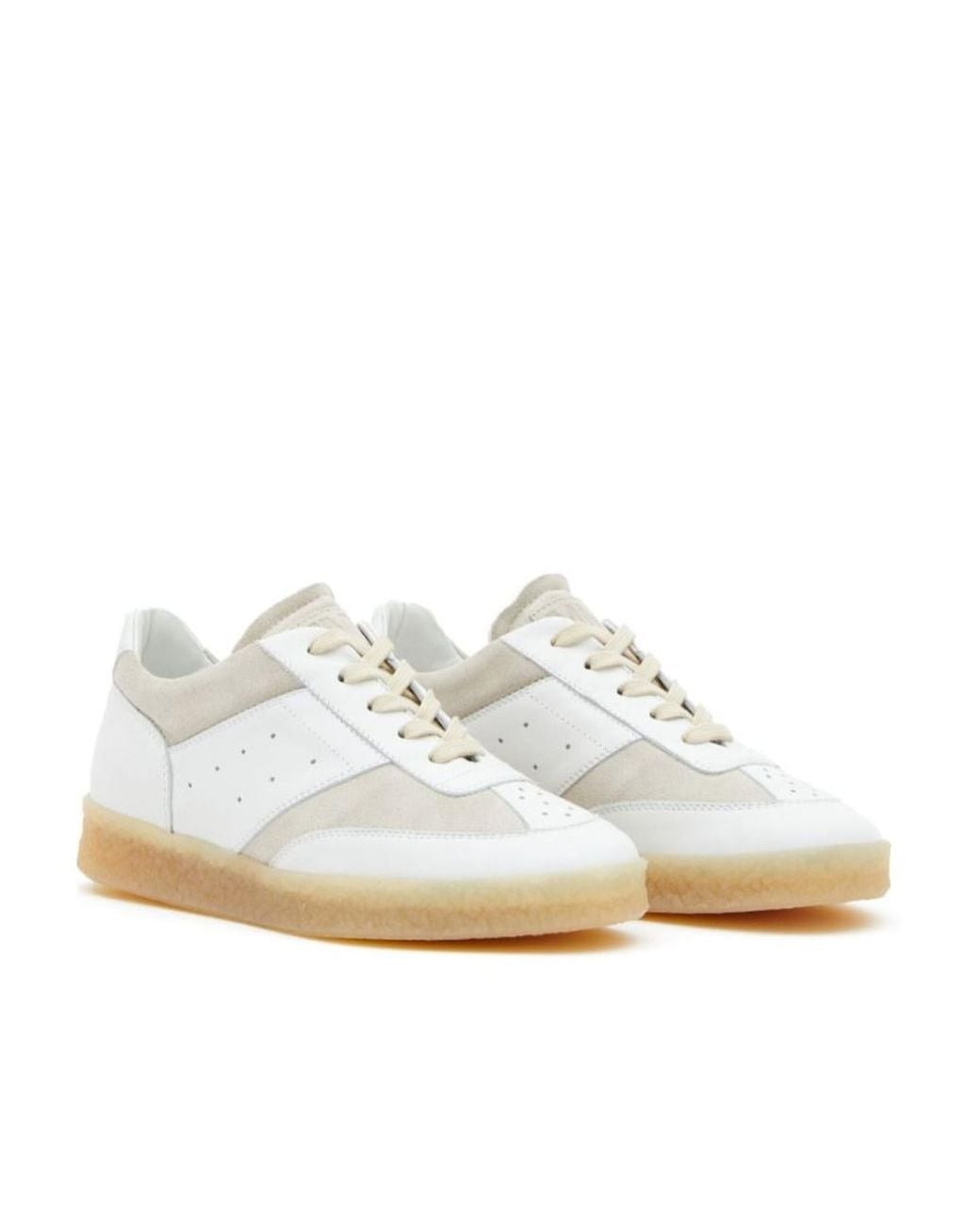 MM6 by Maison Margiela White Replica Lace-Up Sneakers