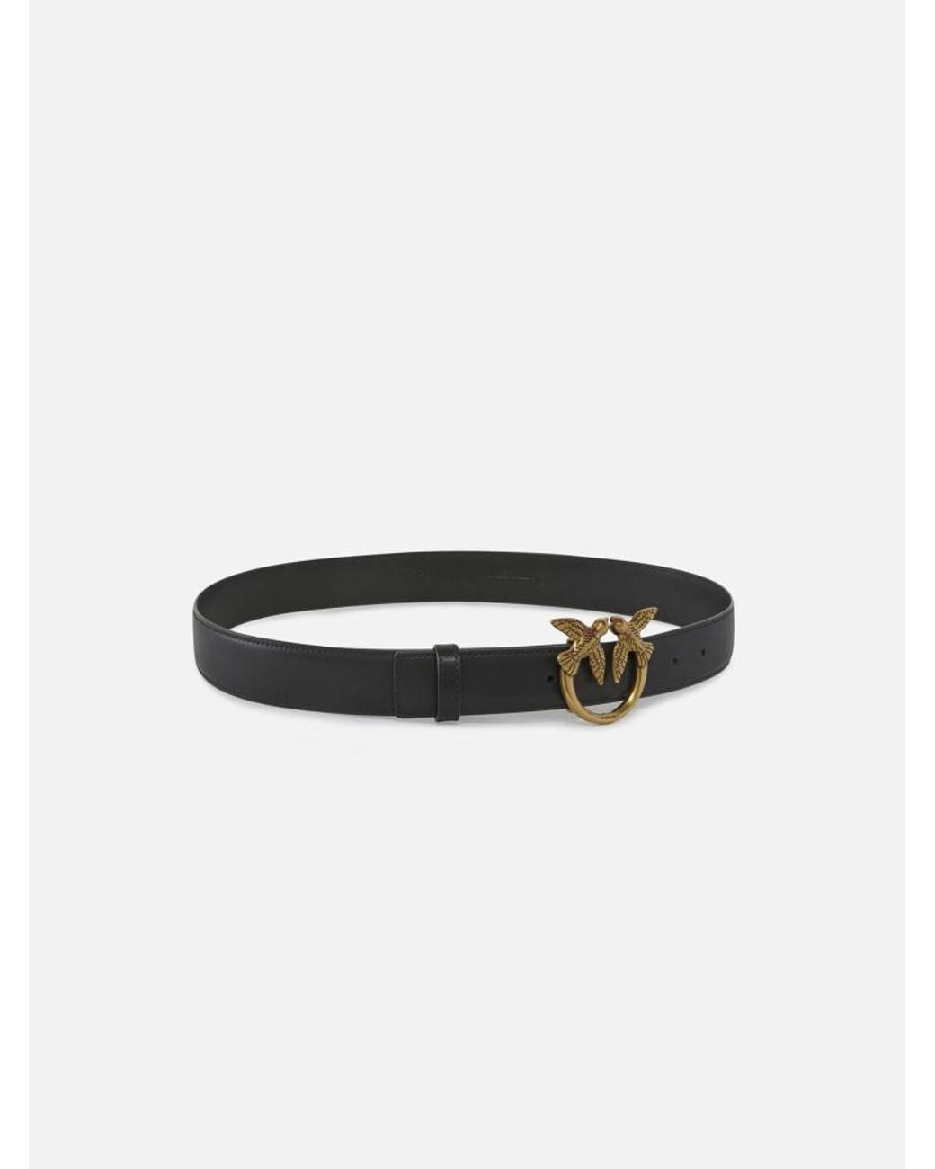 Pinko White Lovebird Metal Buckle Belt