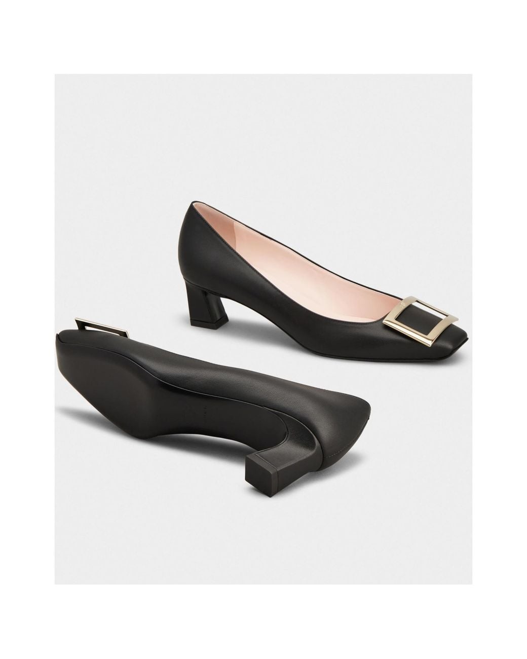 Roger Vivier Black Square Toe Pumps
