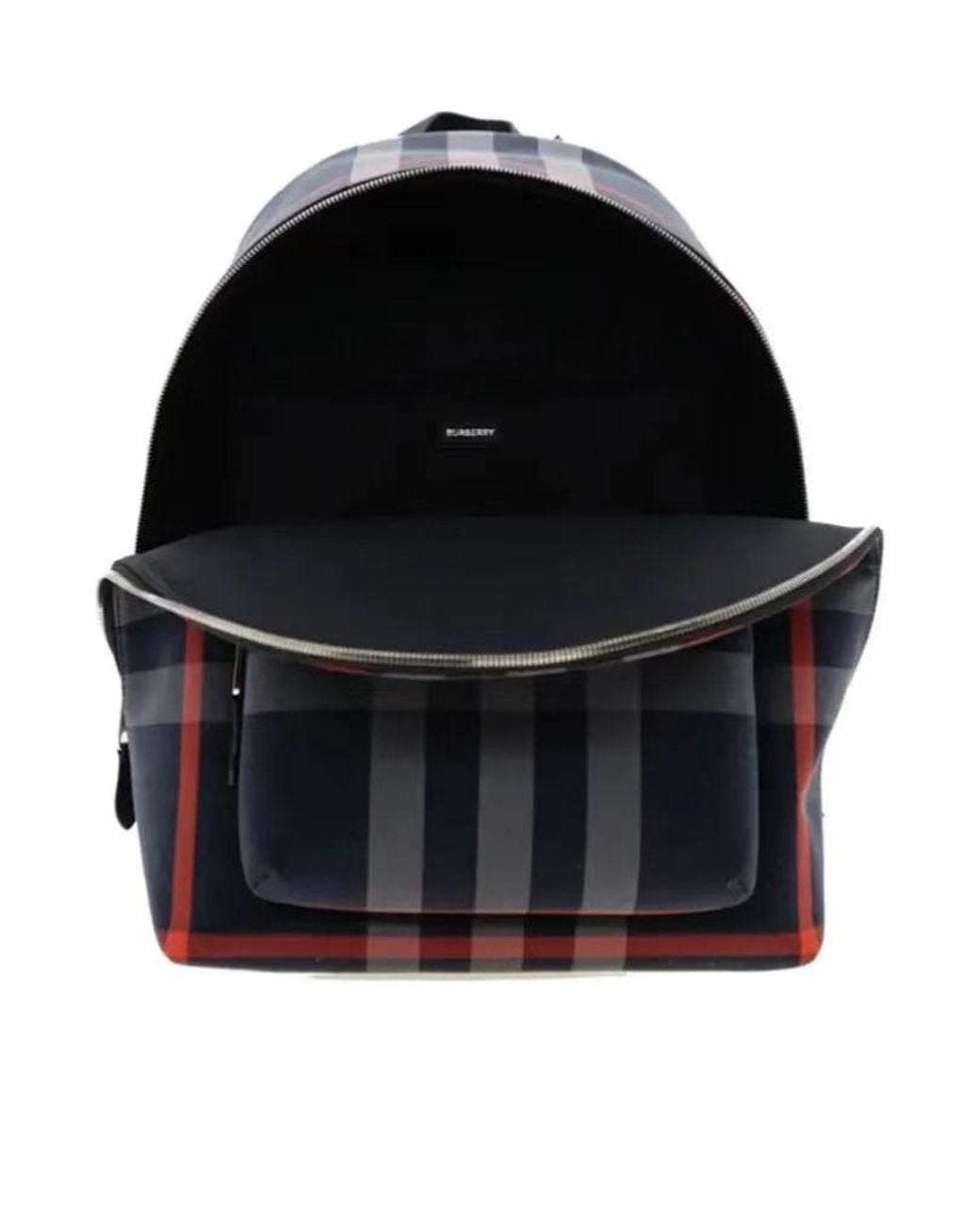 Burberry Blue Check Pattern Zip-Around Backpack for men