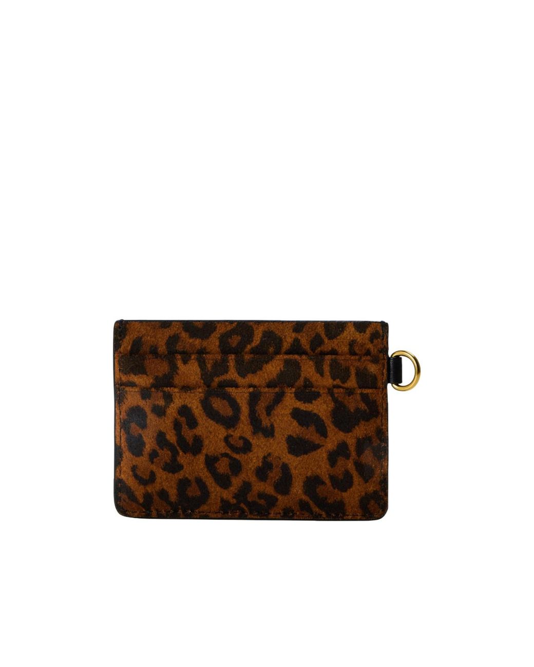 Isabel Marant Brown Leopardprint Suede Card Holder