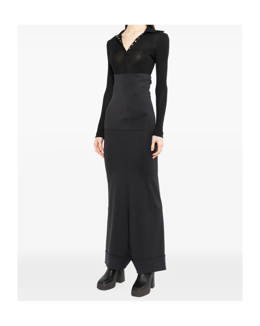 Junya Watanabe Black High-Waisted, Low-Crotch Casual Trousers