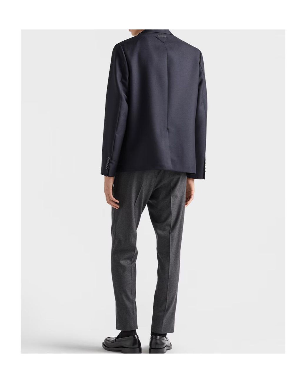 Prada Blue Single-Breasted Wool And Mohair Jacket for men