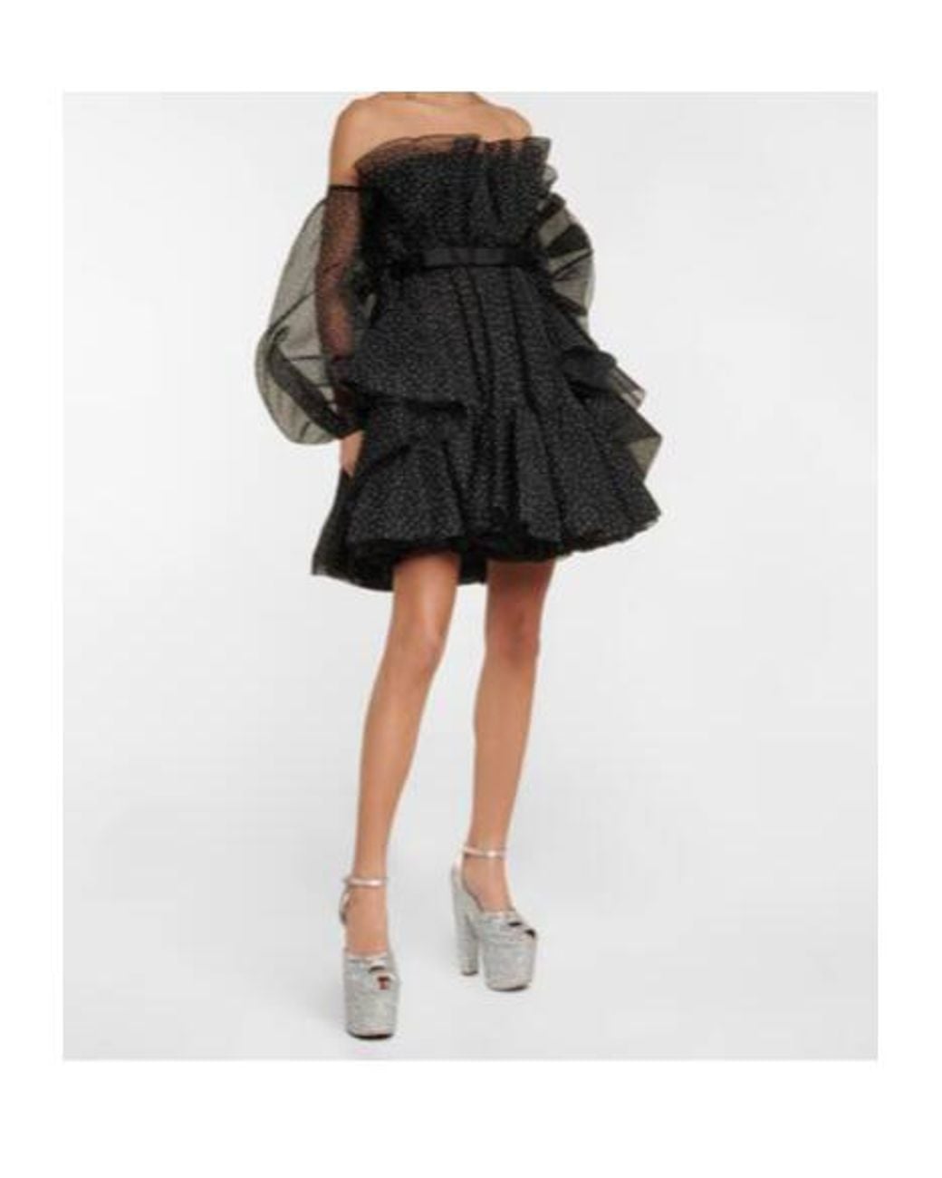 Giambattista Valli Black Polka-Dot Strapless Silk Mini Dress