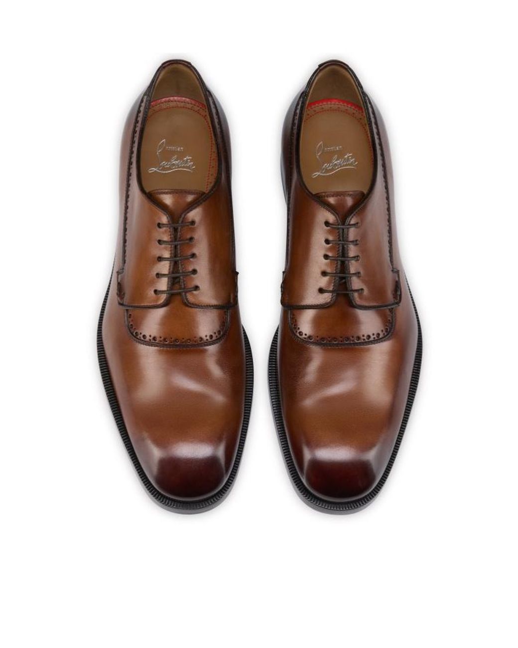 Christian Louboutin Brown Sartoby Brogue-Detail Derby Shoes for men
