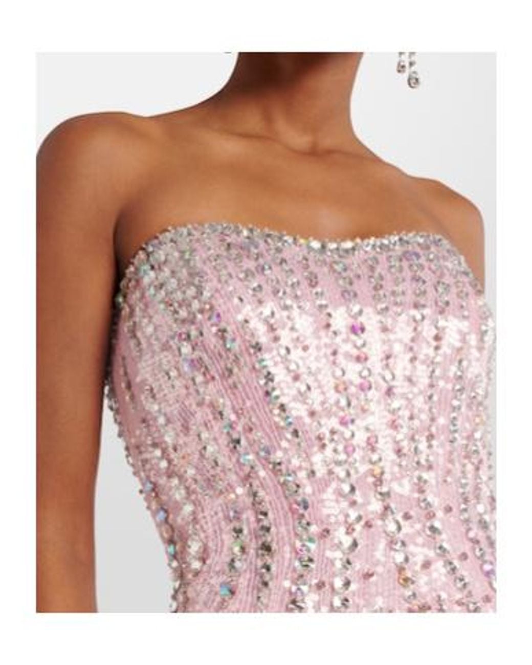 Jenny Packham Pink Sarai Embellished Bustier Gown