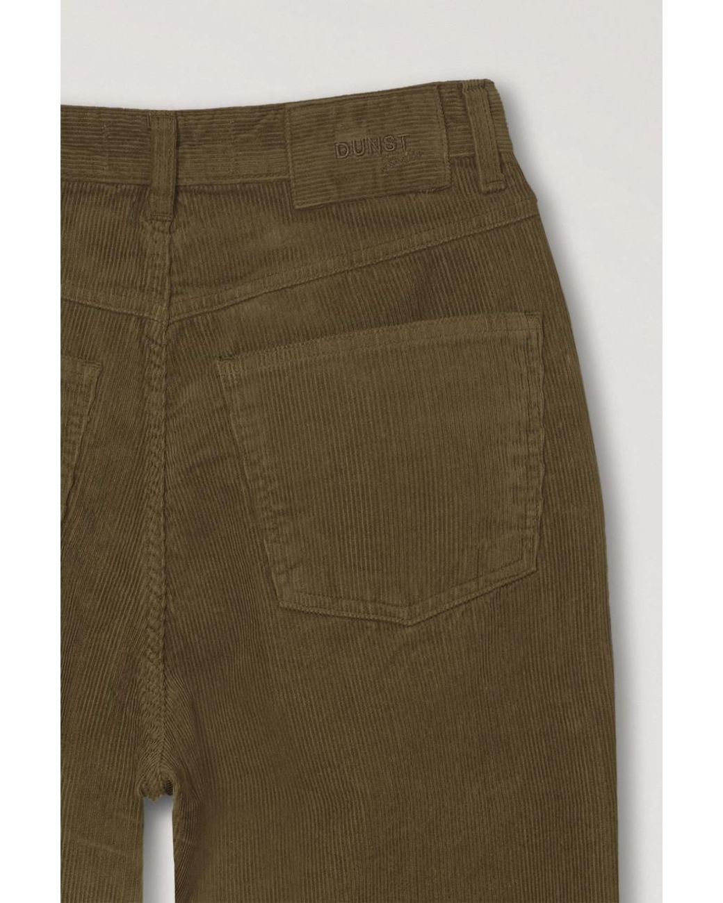 DUNST Green Casual Trousers With Belt Loops
