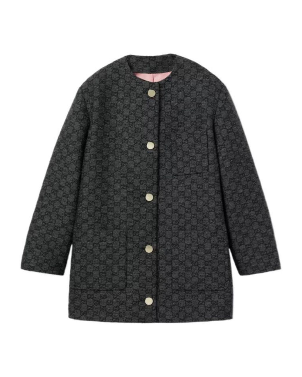 Gucci Black Gg Boutonné Wool Tweed Jacket