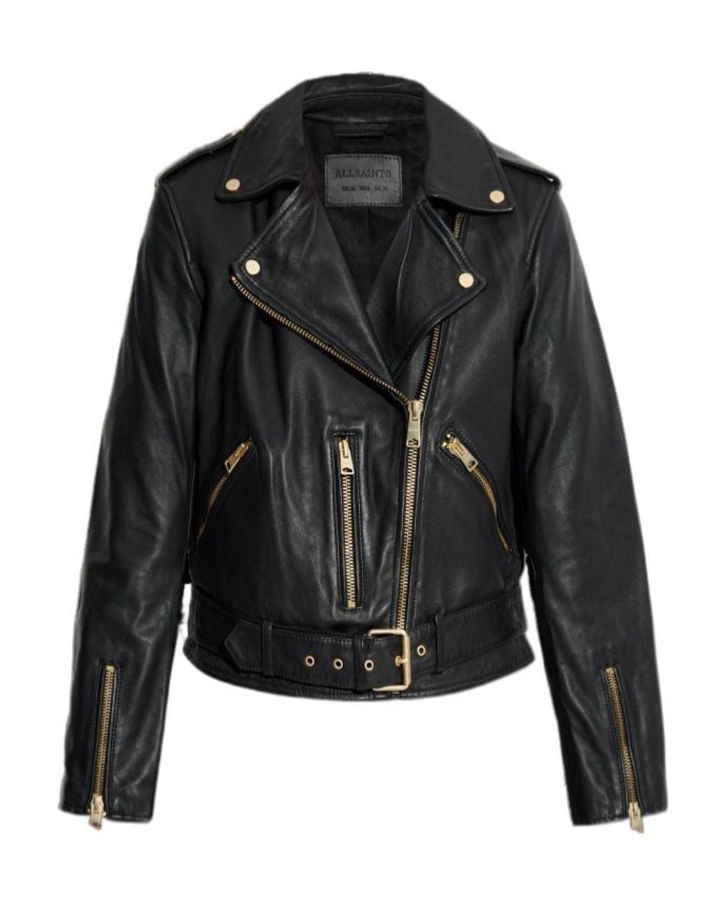AllSaints Black Leather Jacket Balfern