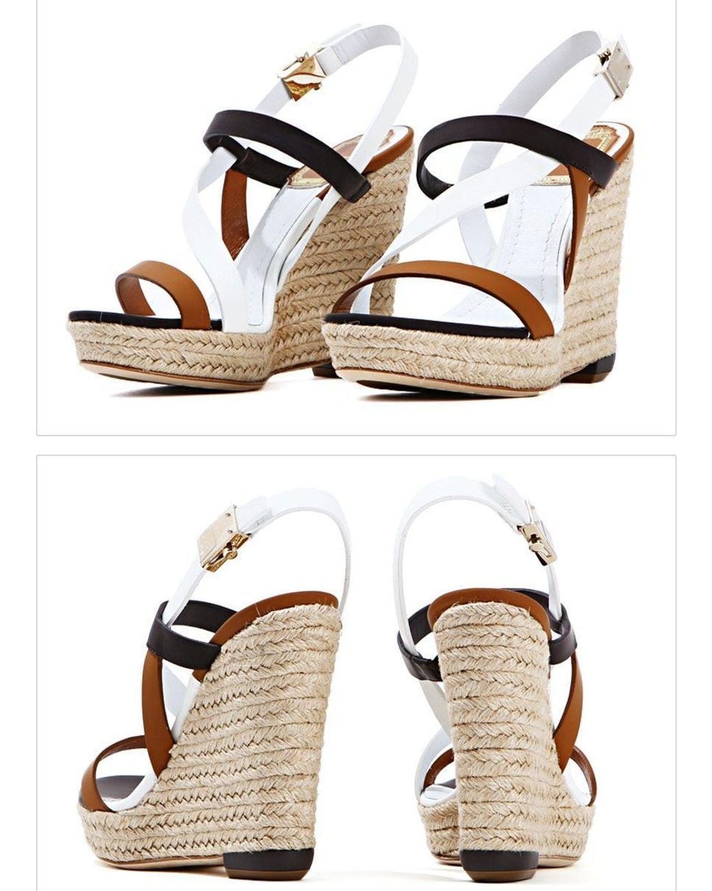Dior Natural Wedge Sandals With Straps
