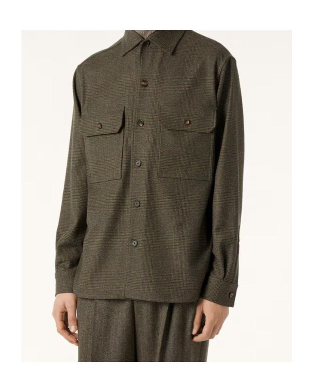 Loro Piana Green Ambrose Overshirt for men