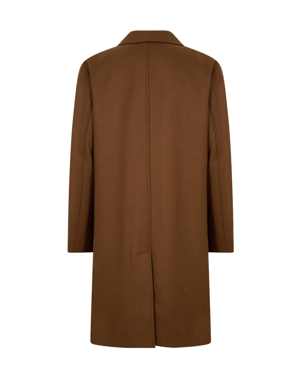 Boss Brown Camel Single-Breasted Long Coat for men