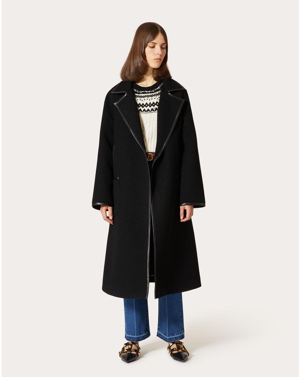 Valentino Blue Single-Breasted Coat