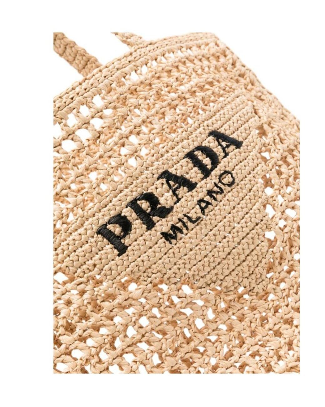 Prada Natural Double-Handle Hollow Handbag