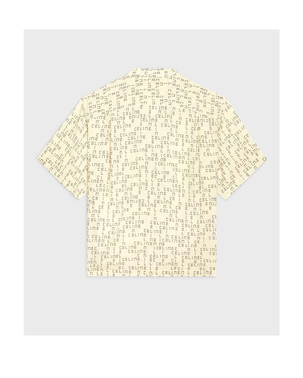Céline Natural Digital Printing Viscose Loose Hawaiian Shirt for men
