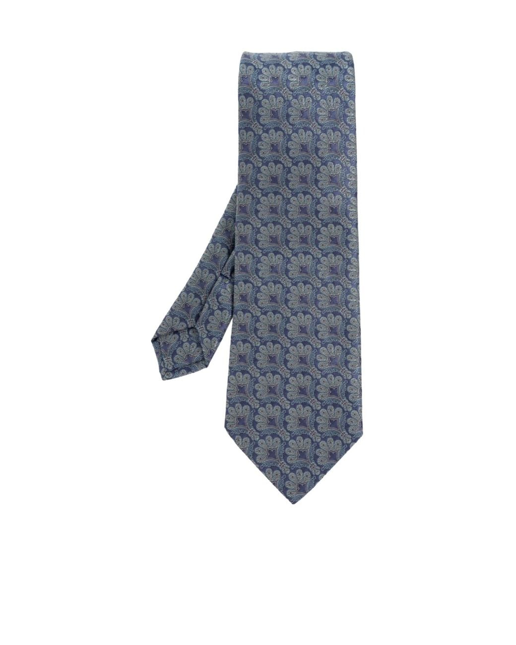 Etro Blue Paisley Printed Tie for men