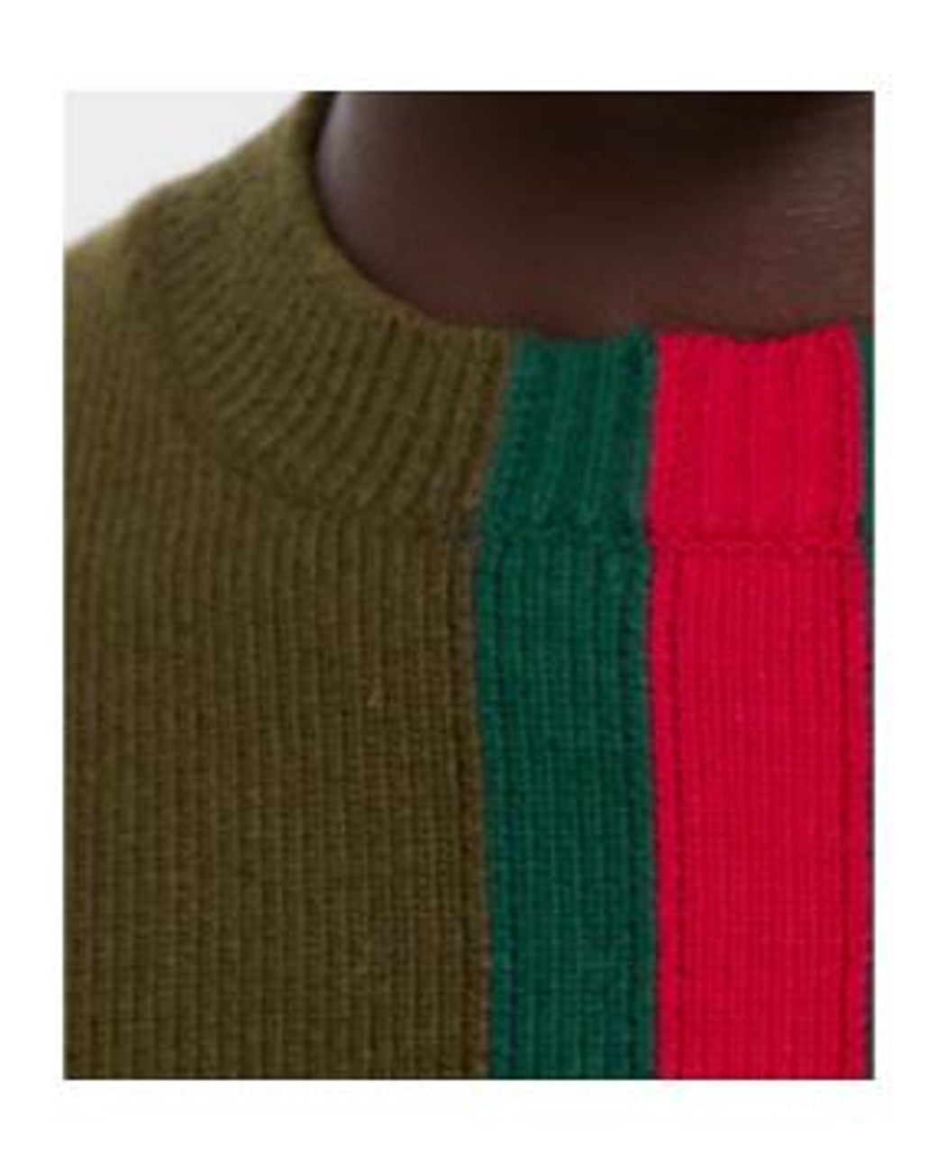Gucci Green Knit Wool Sweater With Web Intarsia for men