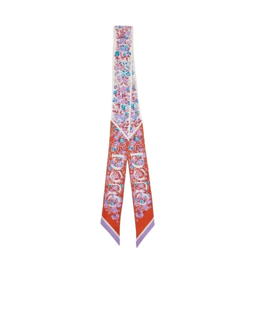 Gucci Red Printed Silk Twill Ribbon