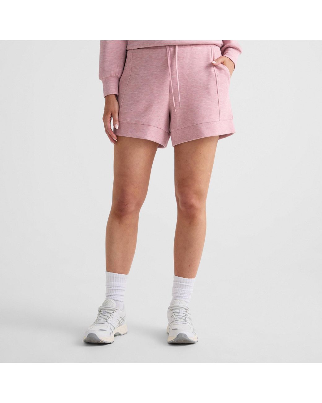 Varley Pink Drawstring Athletic Shorts