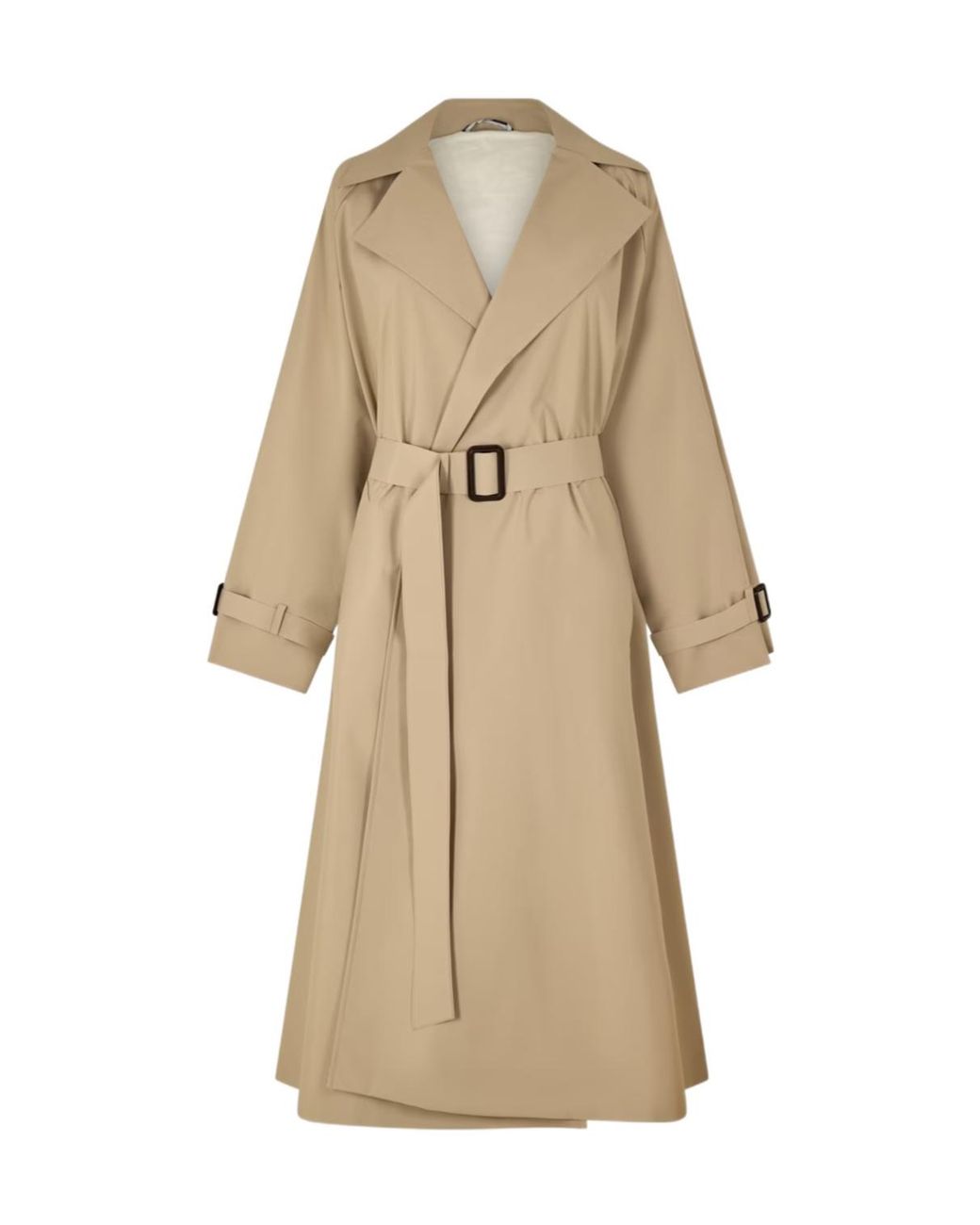 Weekend by Maxmara Natural Fatto Water-Repellent Double-Breasted Long Sleeve Trench Coat