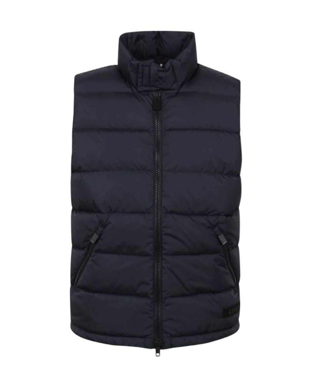 Aspesi Blue Stand-Up Collared Padded Gilet for men