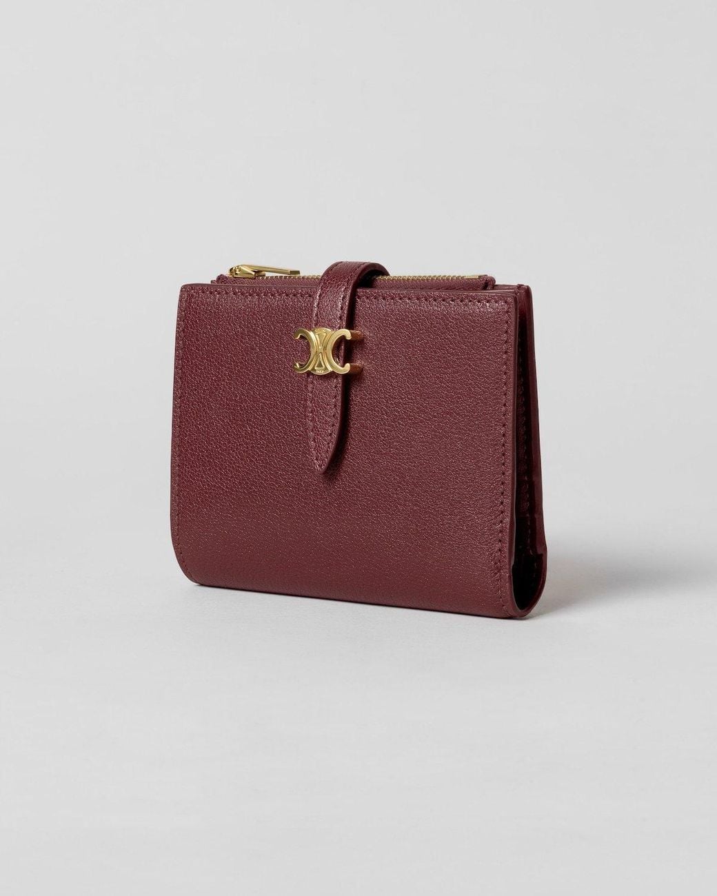 Céline Red Triomphe Pontet Compact Wallet