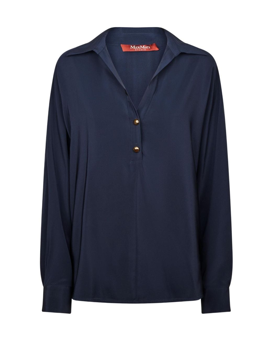 Max Mara Blue Studio Classic Collar Polo Top