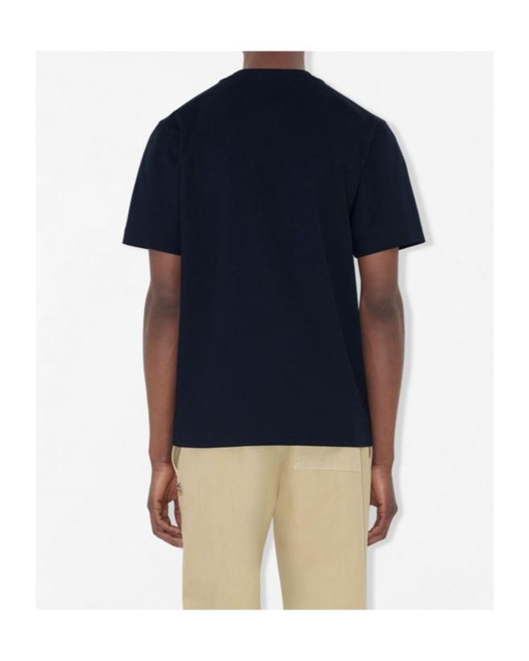Burberry Blue Cotton Knight Stamp T-Shirt for men