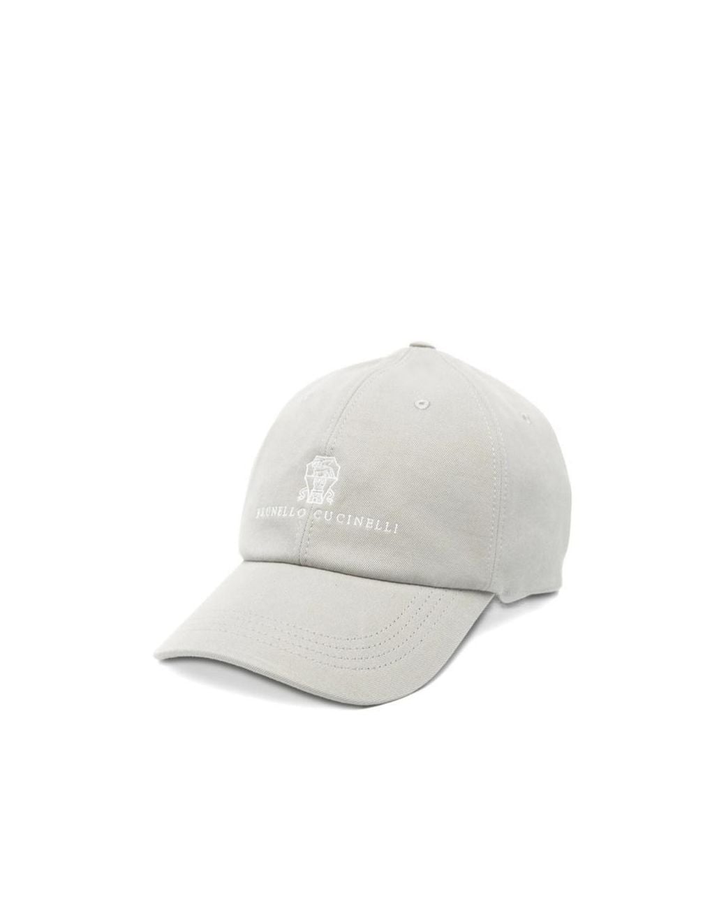 Brunello Cucinelli White Logo-Embroidered Baseball Hat for men