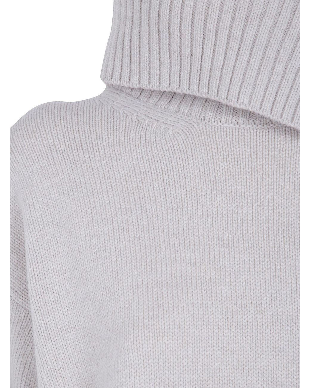 Anneclaire Gray Asymmetric Roll-Neck Sweater