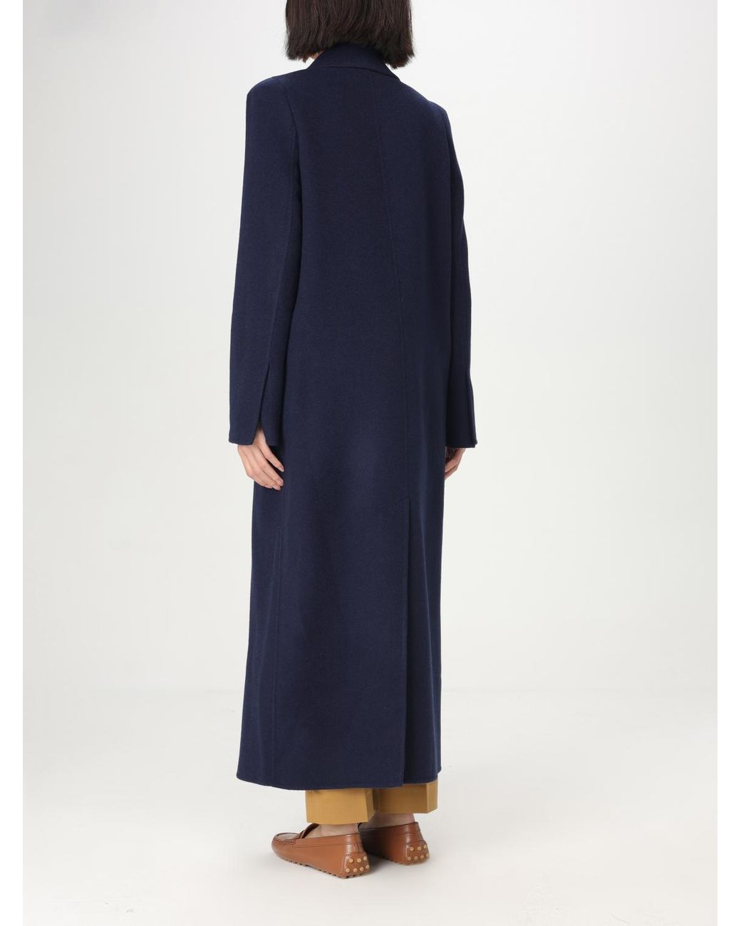 Max Mara Blue Albania1234 Double-Breasted Long-Sleeved Coat