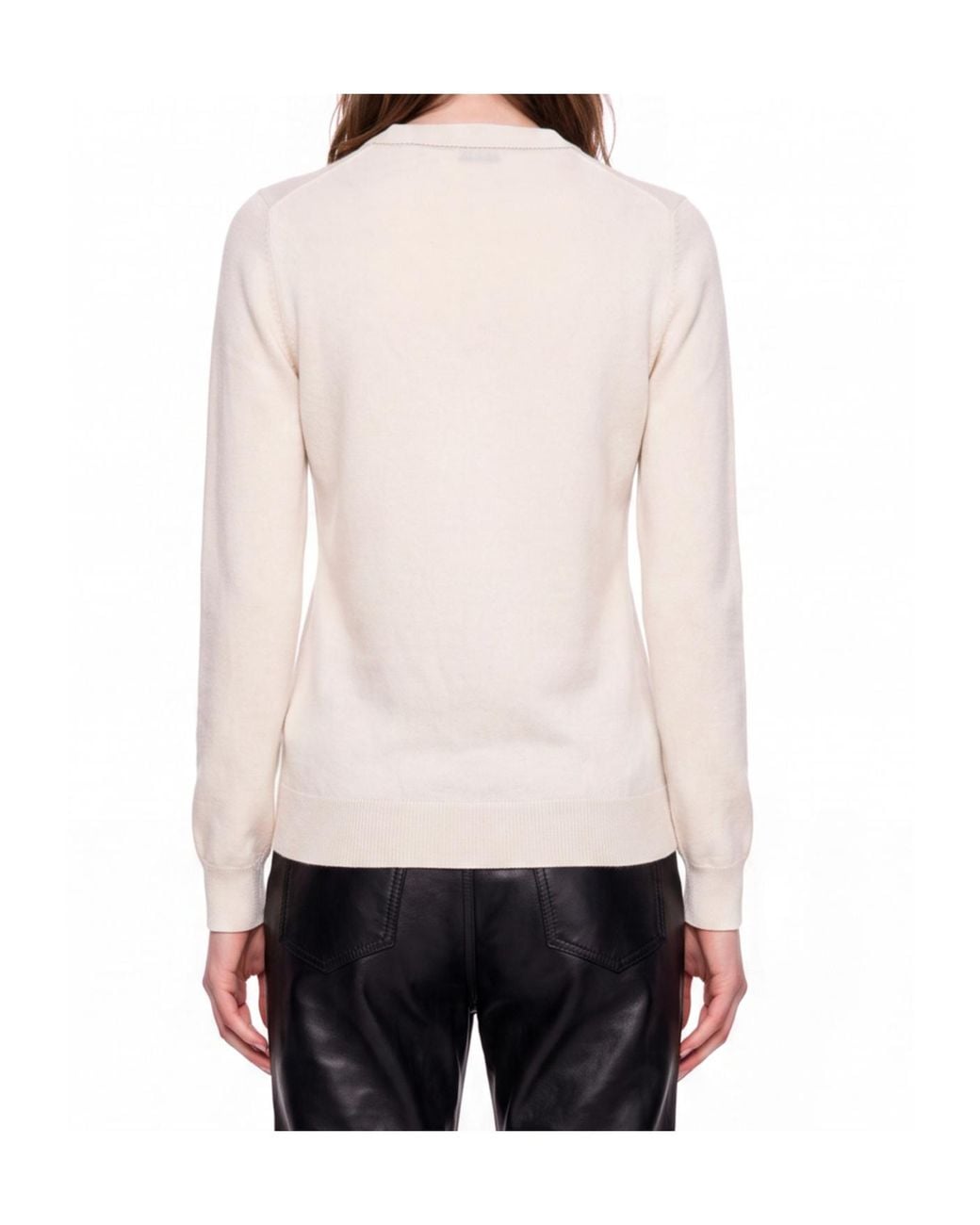 Brunello Cucinelli White Crew-Neck Sweater
